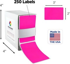 250 Count 2×3″ Color Code Labels, 5 Fluorescent Colors
