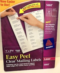 Avery 5660 Easy Peel Clear Mailing Labels 1″x 2-5/8″ 40 Sheets Easy Peel