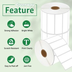 3″ x 1″ Direct Thermal Labels for Zebra Eltron GK420T 2000 Labels/Roll 3X1