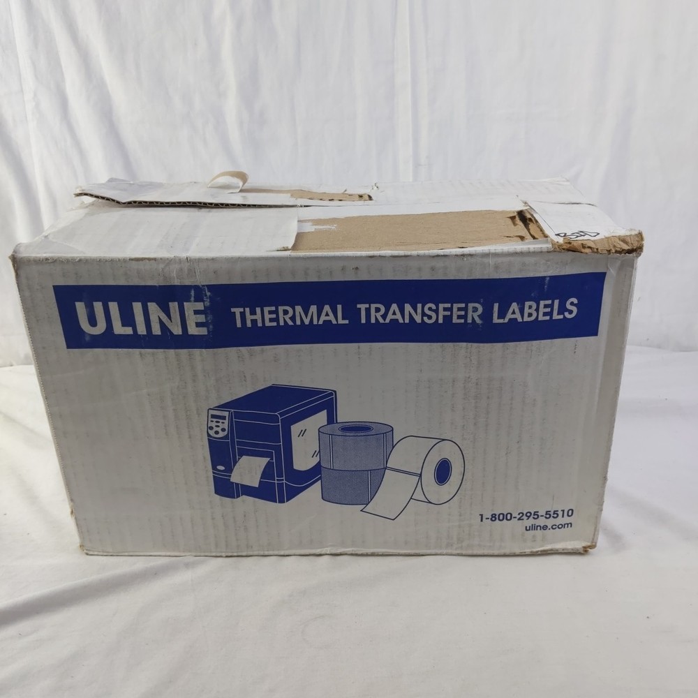 6 pack Uline S-17059G Thermal Transfer Labels – Green, 3 x 2″, Ribbons Required