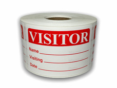 2×3-inch Red Visitor Labels Name Visiting Date Adhesive Stickers Pack of 500