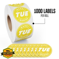 MESS Tuesday Day Dots Labels 3/4in Round 7000 Pcs