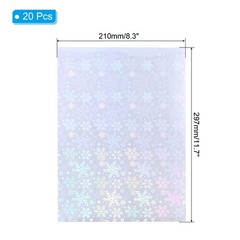 20Sheets A4 Self-adhesive Holographic Sticker Paper Snowflake