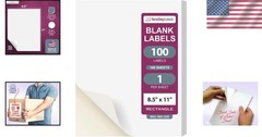 Quality 8.5×11 White Label Sheets – 100 Self-Adhesive Stickers