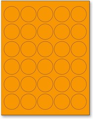 3000 Neon Color Labels | 1.5″ Round, Strong Adhesive for Laser & Inkjet