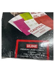 Uline Premium Laser Labels S-5050G 8 1/2″ X 11″ Fluorescent Green 100 Labels