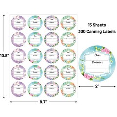 300 Waterproof Canning Labels for Jars Labels Food Labels round for Food Contain