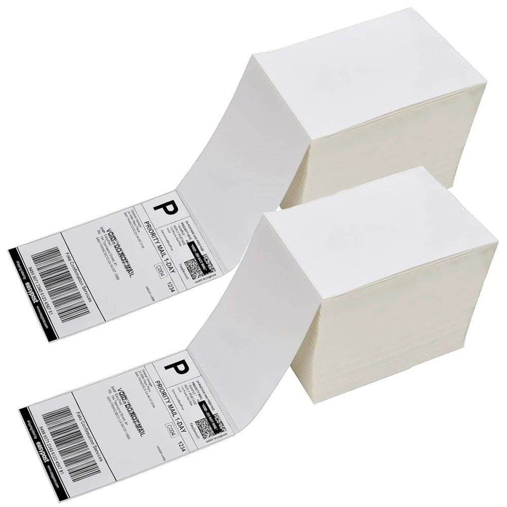2000 Fanfold 4×6 Thermal Shipping Labels, White
