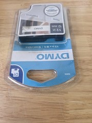 Dymo Permanent High Performance D1 12mm Tape, 1/2″ X 18′ Black on White #16955