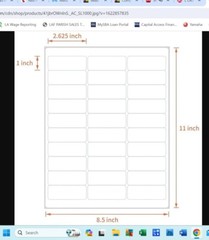 L LIKED 30-UP 1″ X 2-5/8″ Self Adhesive Shipping Labels/ 15,000 labels
