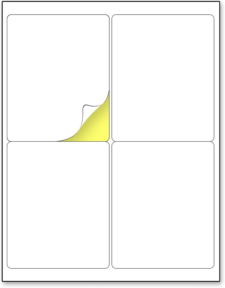 (4″ X 5″) 30 Sheets, Large White Labels Stickers – Laser/Inkjet Printable