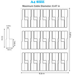 White Cable Labels, 300 Premium Wire Label Tags for Electronics, Printable Cord