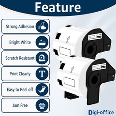 29mmx62mm 800/Roll White Paper Address Labels for Brother QL-1100 DK-1209 11209