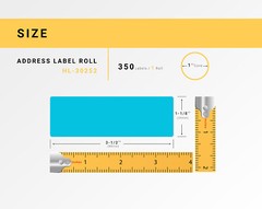 DYMO LW 30252 Address Labels -100 Rolls – 25 each BLUE LAVENDER ORANGE PINK