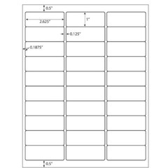 1″ x 2 5/8″Self-Adhesive Blank Address Shipping Labels for Laser & Inkjet 30 UP