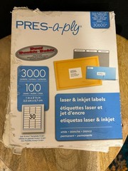 PRES-a-ply Laser & Inkjet Address Labels, 1″ x 2-5/8″, 3000 Count (Model 30600)