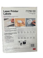 3M Laser Printer Labels 7721W-100 2 5/8” X 1 1/2” 2100 Labels Brand New