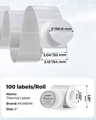 2 Inch Silver Glitter Thermal Labels, Round Thermal Printer Labels for Small …