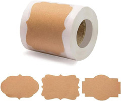 300 Pcs 2” X 3”Natural Kraft Tags Sticker Self-Adhesive Customize Holiday Gift