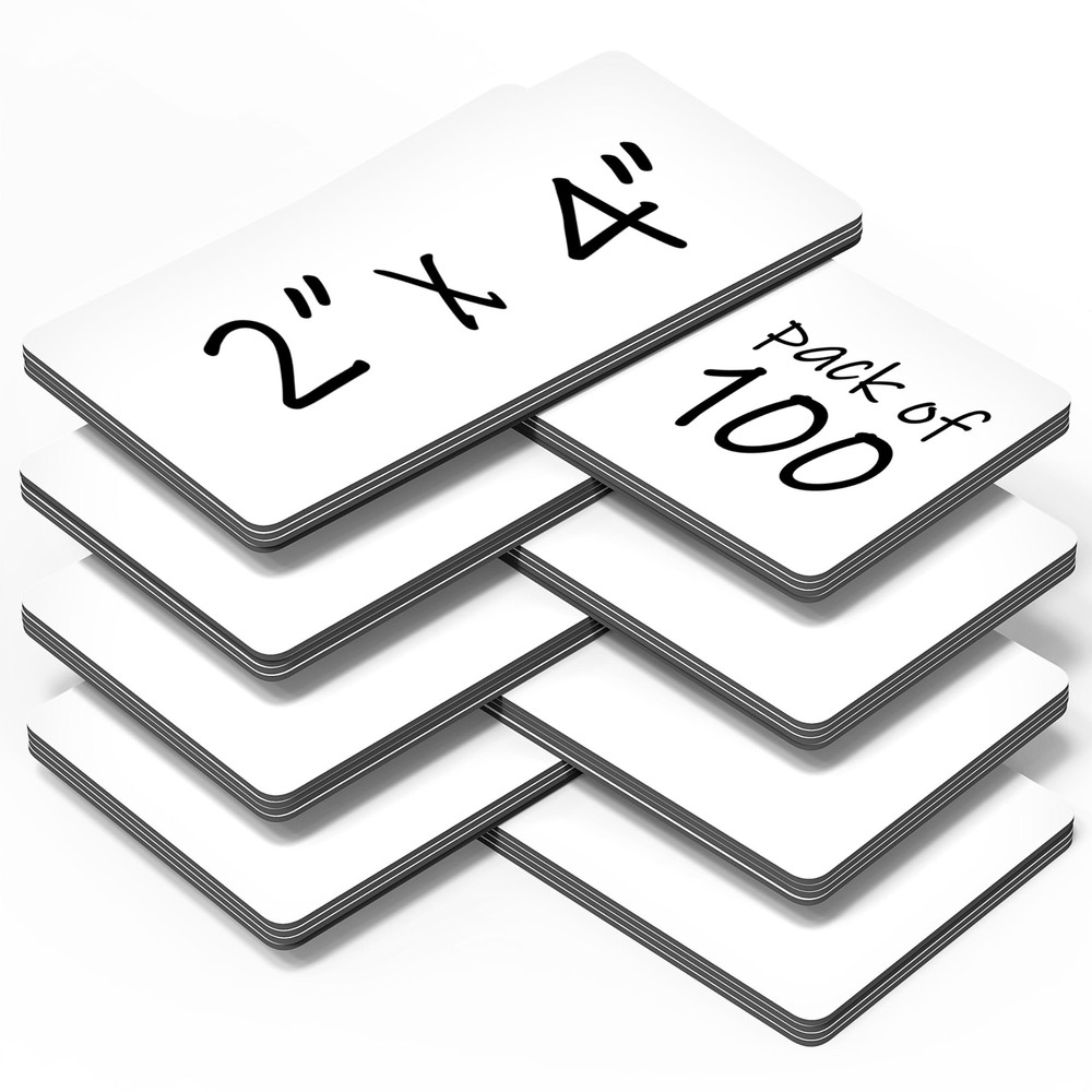 100 Pack Dry Erase Magnetic Labels 2×4 in Magnetic Name Tags for Classroom