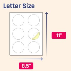 40 Sheets – 3 inch Round Circle Labels, White Printable Stickers for Laser/In…