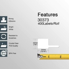 10 Rolls Rat Tail Jewelry Pricetag of 400 Labels for Dymo 30373 LabelWriter 450