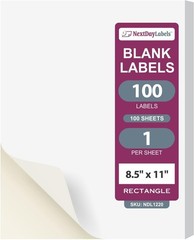 Quality 8.5×11 White Label Sheets – 100 Self-Adhesive Stickers