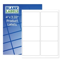 120 Laser /Ink Jet Labels 4 x3 1/3 6-up 20 Sheets Compatible w/ Word Templates