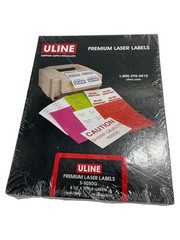 Uline Premium Laser Labels S-5050G 8 1/2″ X 11″ Fluorescent Green 100 Labels