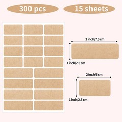Kraft Label Stickers Removable Writable Gift Labels, Self-Adhesive Brown Labe…