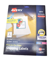 Avery Vibrant Color Printing Shipping Labels 3″ x 3-3/4″ White 150 Pack Set