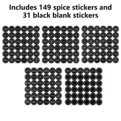 Black Spice Jar Labels Removable Spice Labels Stickers for Kitchen Pantry Foo…