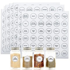 432 Pcs Waterproof Spice Labels, Round Adhesive Stickers for Kitchen Organizers