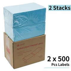 1000 Fanfold 4″ x 6″ Direct Thermal Labels Labels with Perforated Line, Perma…