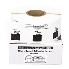 Non-OEM Fits BROTHER DK-1218 ROUND Labels – 1″ Diameter – (1) Roll of 1000