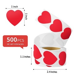 500Pcs 1 Inch Heart Shaped Tanning Stickers for Valentine’s Day Wedding Evelopes