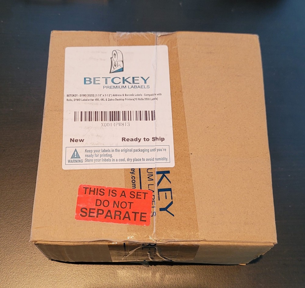 DYMO 30252 Compatible Betckey 1-1/8″ x 3-1/2″ Address Labels 10 pack