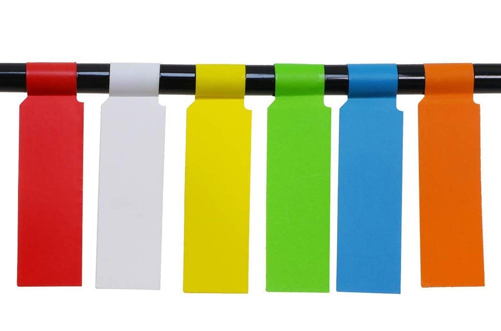 12 Sheets 360 Labels Self Adhesive Waterproof Cable Tags Assorted Colors Cord…