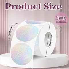 1.5 Inch Thermal Labels,Holographic Circle Direct Thermal Stickers,for Addres…