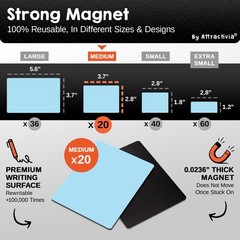 Dry Erase Magnetic Labels 3.7 x 2.8 in, Solid Colors, Medium Dry Erase Magnet…
