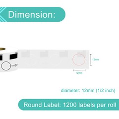 DK-1219 Die-Cut Labels Compatible with Brother QL-500 QL-550 1/2″ Diameter 12mm
