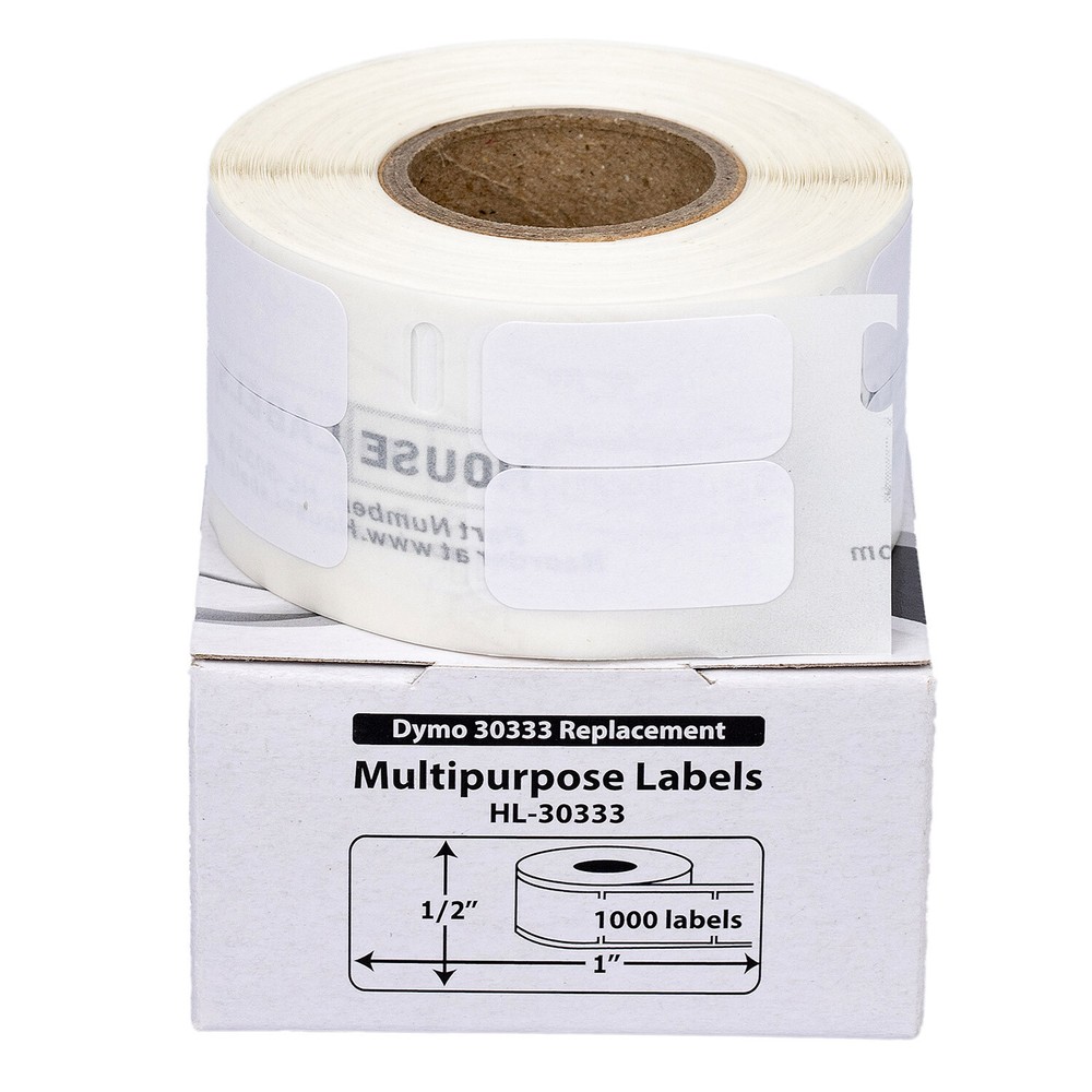 DYMO 30333 Direct Thermal Multipurpose Labels (1/2″ x 1″) – (5) Rolls of 1,000