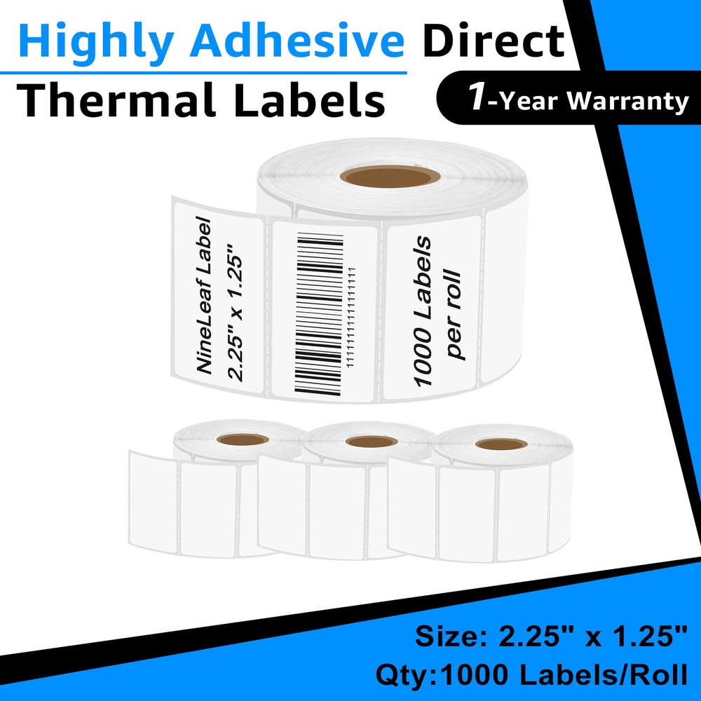 4Rolls 2.25″x 1.25″ Thermal UPC Barcode Multipurpose Labels 1000/Roll for Zebra