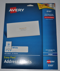 AVERY 8161 – Easy Peel White Address Labels 500 Labels/25 Sheets 1″ x 4″