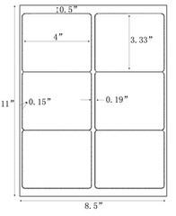 3 1/3″ x 4″ Shipping Address Labels For Laser Ink Jet Adhesive White Sticker 6UP