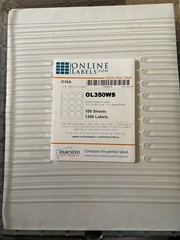 2.5″ Circle labels, White Gloss for Laser, round labels, partial box – READ!