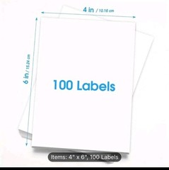 100 Fanfold Direct Thermal Shipping Labels Blank for Zebra and Rollo Printer 4×6