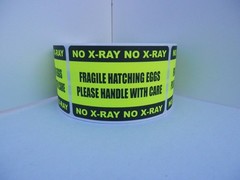 250 FRAGILE HATCHING EGGS HANDLE/CARE NO X-RAY 2×3 sticker label fluor chart