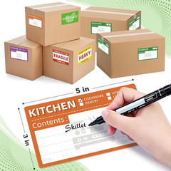 160-Count Moving Box Labels, 5 X 3 Inch Color-Coded Labels for Packing Boxes, 4