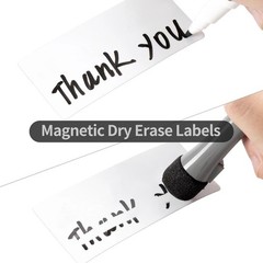 100-Pack Dry Erase Magnetic Labels – Waterproof, Eco-Friendly, Reusable Name …